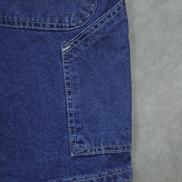 Vintage Carhartt WU1998 Dark Blue Denim Workwear Carpenter Shorts 30x7.5 - Picture 6 of 11